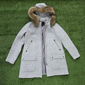 J.Crew Chateau Parka Womens 2 Gray Italian Stadium Cloth Wool Nello Gori Coat